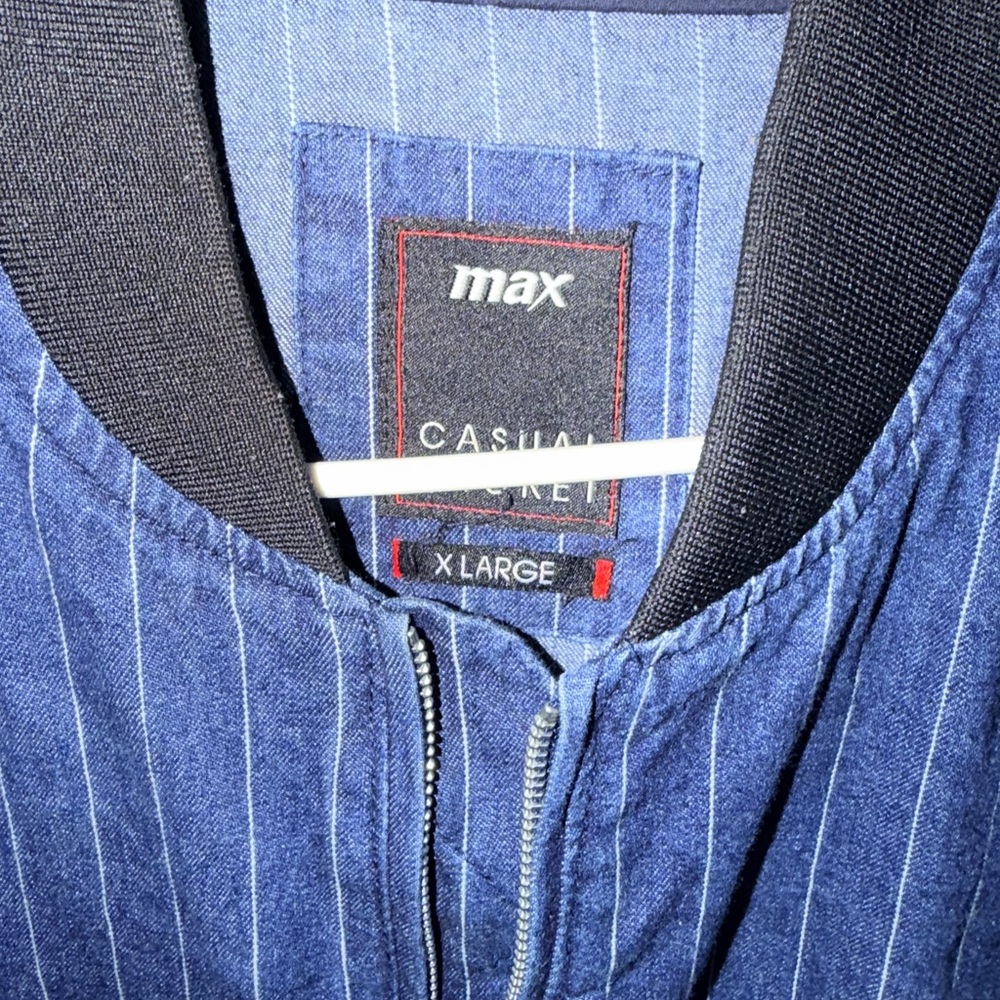 Max Casual Blue Striped Jacket